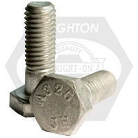 1 1/8"-7 x 7" Heavy Hex Structural Bolts, Type 1, Hot-Dipped Galvanized HDG, Partial Thread, A325, Qty 70