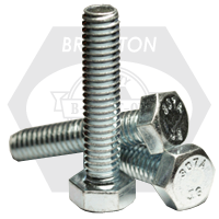 5/16"-18 x 6" Hex Tap Bolts, Grade A, A307, Zinc Cr+3, Full Thread, Coarse (UNC), Low Carbon Steel, Qty 200