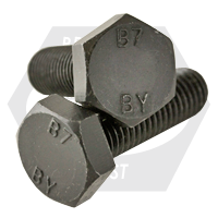 3/4"-10 x 4 1/2" Heavy Hex Bolts, Grade B7, Plain Finish, Partial Thread, A193, Qty 10
