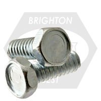 1/4"-20 x 1 1/2" Machine Screw Indented Hex Head Unslotted, Zinc Cr+3, Full Thread, Coarse (UNC), Qty 2000