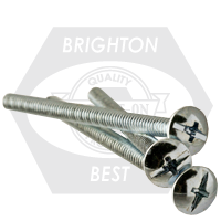 3/8"-16 x 6" Machine Screws, Phillips/Slotted Combo Truss Head, Zinc Cr+3, Full Thread, Coarse (UNC), Qty 250