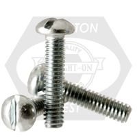 #10-32 x 3/16" Machine Screws, Slotted Round Head, Zinc Cr+3, Full Thread, Qty 10000