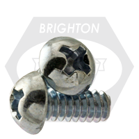#8-32 x 1/2" Machine Screws, Phillips Round Head, Zinc Cr+3, Full Thread, Qty 8000