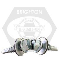 #10-16 x 1 1/4" Self-Drilling Screws w/ Bonded Washer, Unslotted Hex Washer Head HWH, Zinc Cr+3, Full Thread, Qty 2000