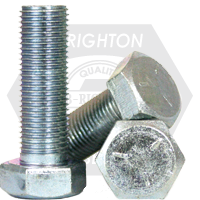 1"-8 x 10 1/2" Hex Cap Screws, Grade 5, Zinc Cr+3, Partial Thread, Coarse (UNC), Medium Carbon Steel, Qty 15