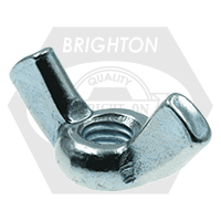 #6-32 Wing Nuts, Light Series Type A, Cold Forged, Zinc Cr+3, Coarse (UNC), Low Carbon Steel, Qty 2500