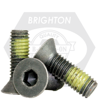 1/2"-20 x 1" Flat Head Socket Cap Screws, Nylon-Patch Thermal Black Oxide, Full Thread, Fine (UNF), Alloy Steel, Qty 100