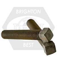 1 3/8"-6 x 2" Square Head Set Screws, Cup Point, Plain Finish, Coarse (UNC), Case Hardened, Qty 1