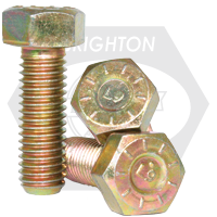 5/16"-18 x 2 1/4" Hex Cap Screws, L9, Hex Head, Zinc-Yellow Cr+3, Partial Thread, Coarse (UNC), Alloy Steel, Made in USA, Qty 100
