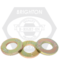 1 1/2" L9 SAE Tension Flat Washers, Zinc-Yellow Cr+3, Alloy Steel, Made in USA, Qty 10