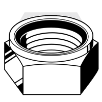 M2.5-0.45 Nylon Insert Lock Nuts (Thin), A2-70 Stainless Steel, Coarse (UNC), DIN 985, Qty 100