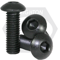 M6-1.00 x 50 mm Button Head Socket Cap Screws, Metric Class 10.9, Thermal Black Oxide, Full Thread, Coarse (UNC), ISO 7380, Qty 100