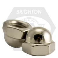 M8-1.25 Hex Domed Acorn Nuts, 316 Stainless Steel A4, Coarse (UNC), DIN 1587, Qty 100