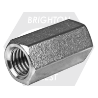M6-1.00 x 15 mm Hex Coupling Nuts, 316 Stainless Steel A4-70, Qty 100