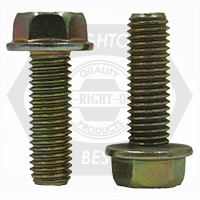 M8-1.25 x 50 mm Flange Screws, Non-Serrated, Hex Head, Metric Class 10.9, Zinc-Yellow Cr+6 Bake, Partial Thread, Coarse (UNC), DIN 6921, Qty 100