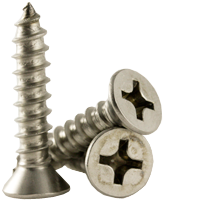 #10-12 x 1 3/8" Self-Tapping Screws, Phillips Flat Head, Type A, 18-8 Stainless Steel A2, Full Thread, Qty 500
