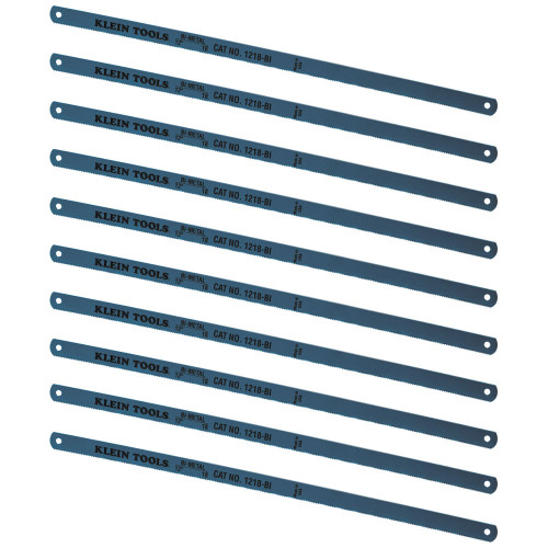 Klein Tools 1218BI-P Bi-Metal Blades, 18 TPI, 12-Inch, 10-Pack
