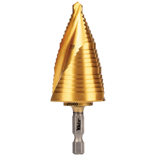 Klein Tools 25960 3-Step Drill Bit, Double-Fluted, 7/8-Inch to 1-3/8-Inch