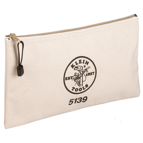 Klein Tools 5139 Zipper Bag, Canvas Tool Pouch to 12.5 x 7 x 0.7 -Inch