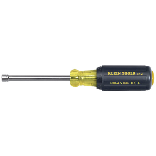 Klein Tools 630-4.5MM 4.5 mm Cushion-Grip Nut Driver 3-Inch Hollow Shaft