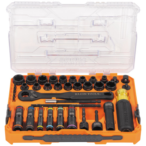 Klein Tools 65500KNECT KNECT Complete Impact Pass Through and Flip Socket Set, 39-pc