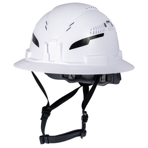 Klein Tools 60401T2 Class C Type-2 Hard Hat, Vented Full Brim Style with Chin Strap, White