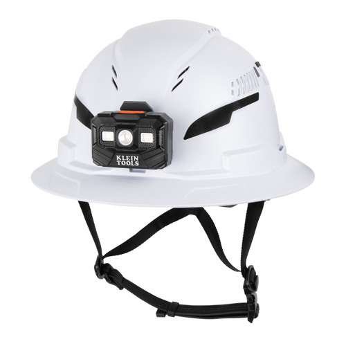 Klein Tools 60407T2RL Class C Type 2 Hard Hat, Vented Full Brim with Chin Strap and Headlamp