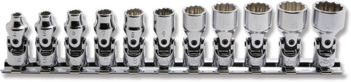 Ko-ken RS2445M/11 1/4 Sq. Dr. 12 point Metric Universal Chrome Socket set (4-14) - 11 pieces