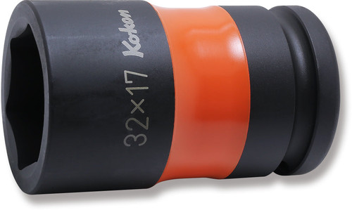 Ko-ken PW6P-32X17 3/4 Sq. Dr. Rear Wheel Nut Socket  32 x 17mm Hex x Square 75mm Color coded