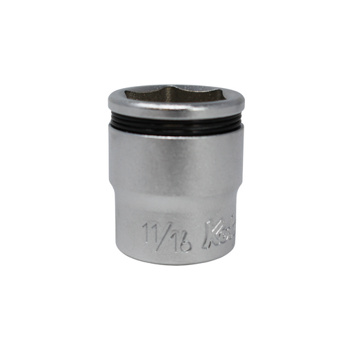 Ko-ken 3450A-11/16 3/8 Sq. Dr. SAE Nut Grip Chrome Socket in  11/16