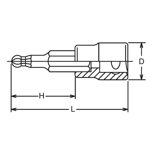 Ko-ken 3011M.100-10 3/8 Sq. Dr. Bit Socket  10mm Ballpoint Hex