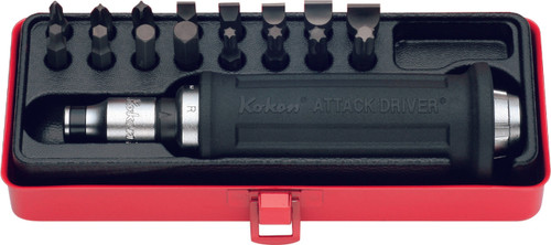 Ko-ken AG112H 1/2 Sq. Dr. Attack Driver Set     Rubber Grip 18 pieces