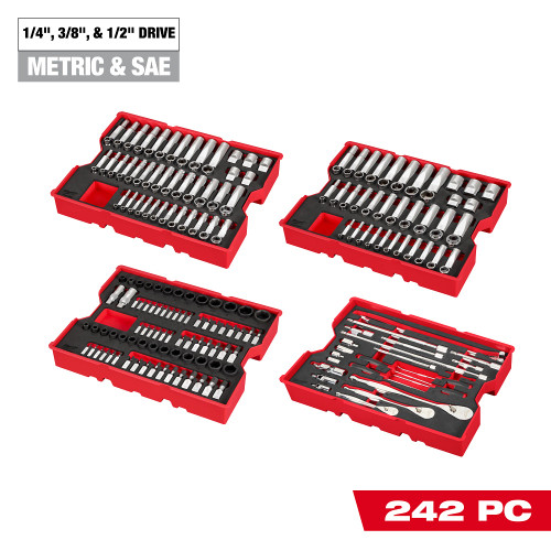 Milwaukee 48-22-9490 242pc MM SAE Socket Set w/Foam