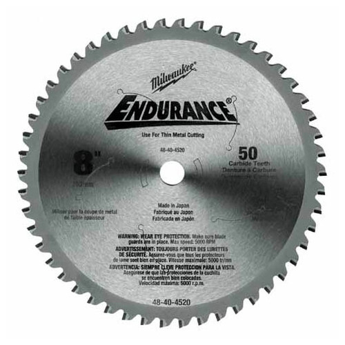 Milwaukee 48-40-4520 8 in. 50 Teeth Dry Cut Cermet Tipped Circular Saw Blade