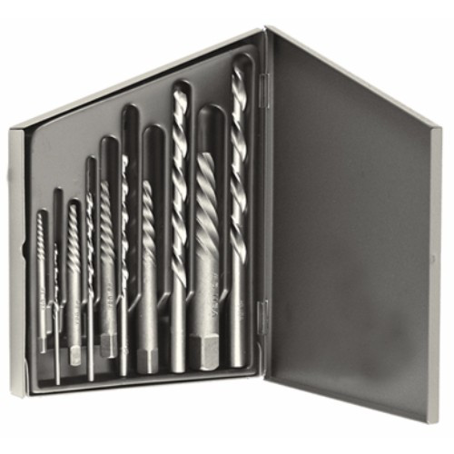 Alfa Tools SE61747 10pc Screw Extractor Left Hand Drill Set