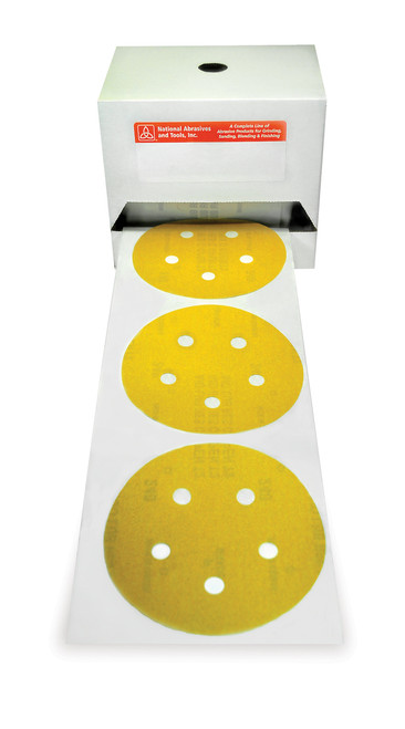 Alfa Tools PLAG51805 5" x 5 180G PSA Paper Disc, Aluminum Oxide Gold 100/Kiss Cut Roll