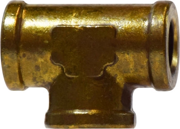 Midland Metal 28046 Reducing Tee, 1/2 in FIP x 1/2 in FIP x 3/8 in FIP, Brass