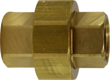Midland Metal 28069 Pipe Union, 3/8 in FNPTF x 3/8 in FNPTF, 1-3/4 in, Brass