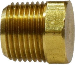 Midland Metal 28202 Heavy Duty Cored Hex Plug, 1/4 in MNPT, 0.62 in, Brass