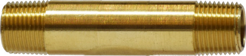 Midland Metal 28152 Long Nipple, 1/2 in MNPT x 1/2 in MNPT, 1-1/2 in, Brass