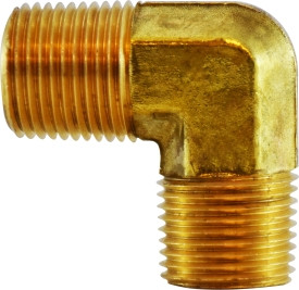 Midland Metal 28269 90 deg Elbow, 1/2 in MIP x 1/2 in MIP, Brass