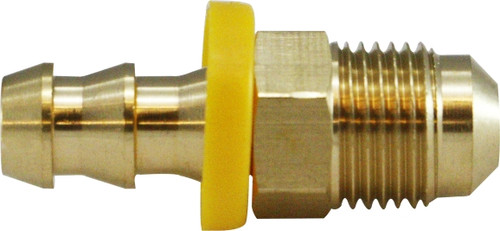 Midland Metal 30243 Adapter, 3/8 in Push-On Hose Barbed x 3/8 in SAE 45 deg Male Flared, Brass