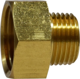 Midland Metal 30087 Straight Rigid Adapter, 3/4 in FGH x 3/8 in MNPTF, Brass