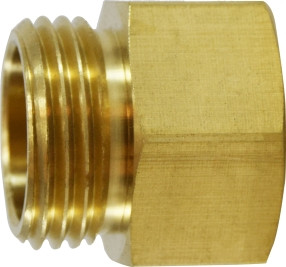 Midland Metal 30067 Straight Rigid Adapter, 3/4 in MGH x 3/8 in FNPTF, Brass