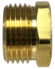 Midland Metal 30068 Straight Rigid Adapter, 3/4 in MGH x 1/2 in FNPTF, Brass