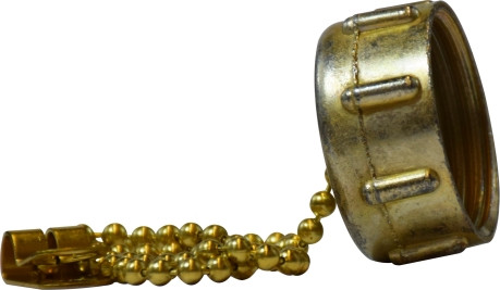Midland Metal 30142 Garden Hose Cap with Chain, 3/4 in Female Garden Hose, Zinc