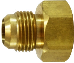 Midland Metal 30128 Straight Rigid Adapter, 1/2 in Male Flared x 3/4 in FGH, Brass