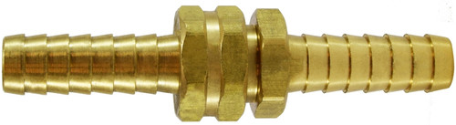 Midland Metal 30563 Long Shank Coupling Set, 1 in Hose Barbed x 1 in Hose Barbed, Brass