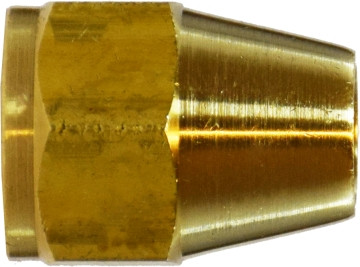 Midland Metal 10020L Light Pattern Hex Short Rod Nut, 5/8 in SAE 45 deg Flare, Brass
