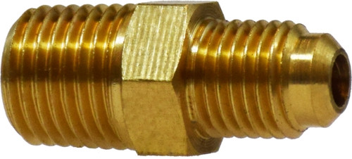 Midland Metal 10131 Ball Check Connector, 1/4 x 1/8 in Nominal, SAE 45 deg Male Flared x MIP, Brass Body